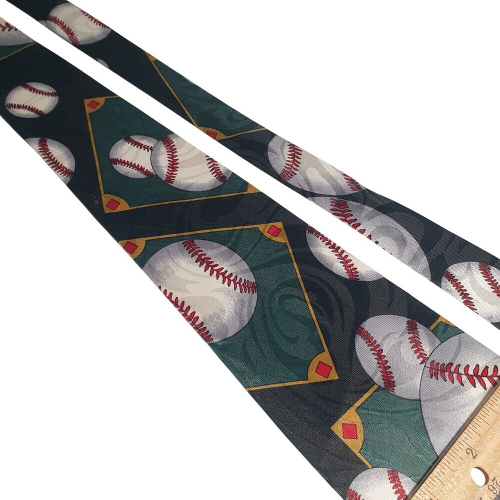 Unbranded Baseball Necktie Men Novelty 56" x 4" Multicolor Sports Fan Coach Gift - Picture 2 of 5